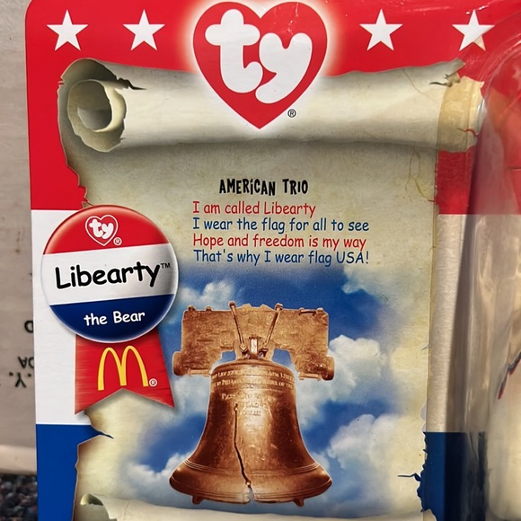 McDonald’s teenie beanie baby from TY. Libearty.  New in package - Picture 3 of 4